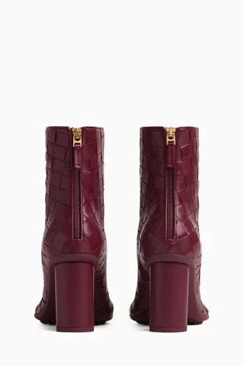 Atomic 75 Ankle Boots in Intrecciato Leather