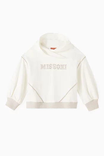 Logo Print Hoodie in Cotton
