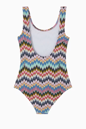 Zigzag One-piece Swimsuit in Jersey