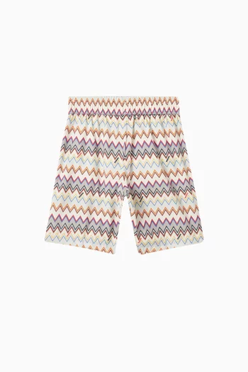 Chevron Print Swim Shorts in Nylon