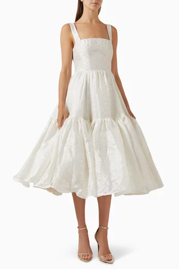 Tiara Midi Dress in Jacquard