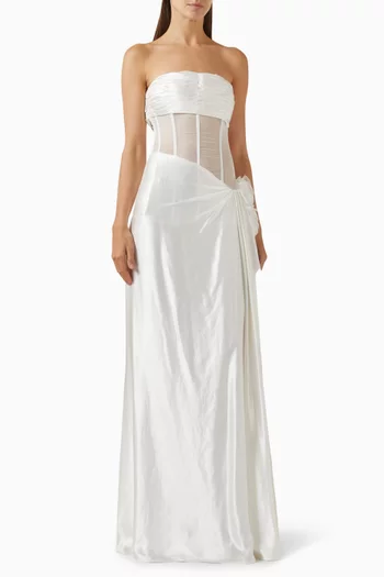 Cora Strapless Dress in Silk
