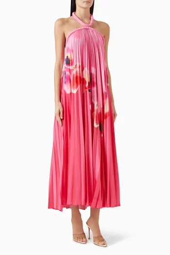 فستان فيكسبي طويل بطيات