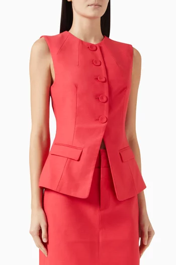 Rodborough Vest in Woven Suiting Fabric