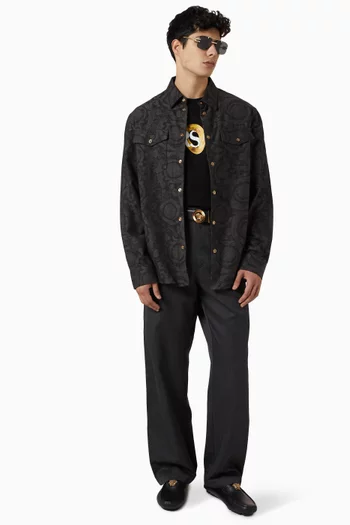 Barocco Jacquard Overshirt in Cotton