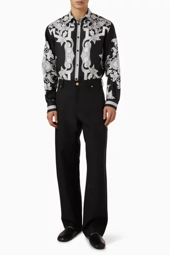 Architectural Barocco Shirt in Silk Twill