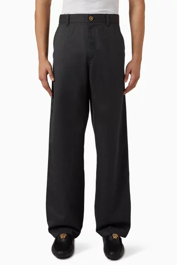 بنطال بقصة ساق واسعة صوف مولين