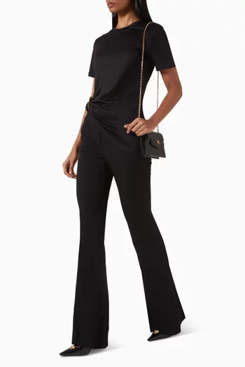 Safety Pin Draped T-shirt in Silk-cotton