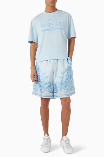 Architectural Baroque Shorts in Silk