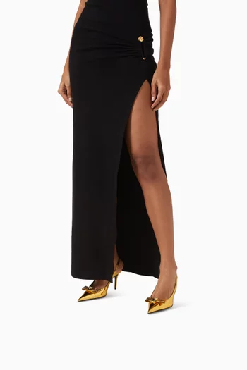 Medusa 85 Slingback Pumps in Metallic Leather