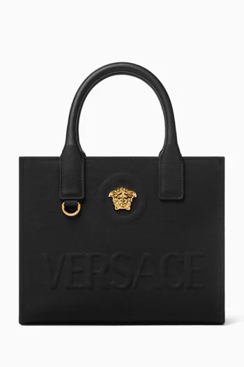 Mini Tote Bag in Canvas & Leather
