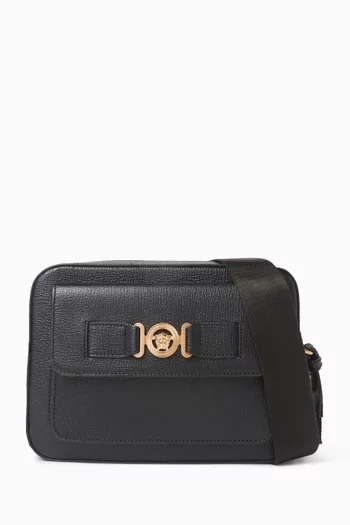 Medusa Biggie Messenger Bag in Grainy Leather