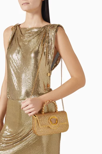 La Medusa Mini Bag in Crystal-embellished Satin