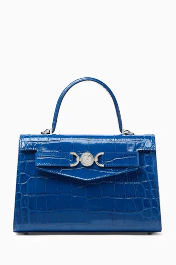 Medium Medusa 95 Top-handle Bag in Croc-embossed Leather