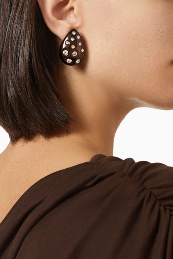 Abeer Crystal Earrings in Brass