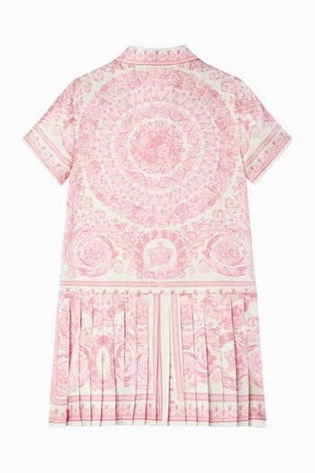 فستان بنمط قميص بطيات قماش بنقشة باروكية فولار