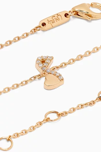 Tiny Bling Arabic Letter "Meem" Diamond Bracelet in 18kt Gold