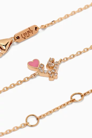 Tiny Bling Arabic Letter "Yaa" Diamond Bracelet in 18kt Gold