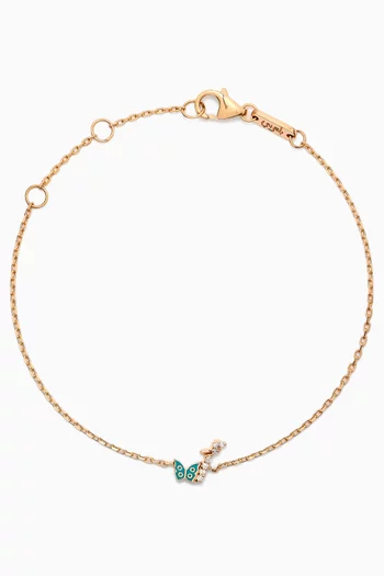 Tiny Bling Arabic Letter "Alef" Diamond Bracelet in 18kt Gold