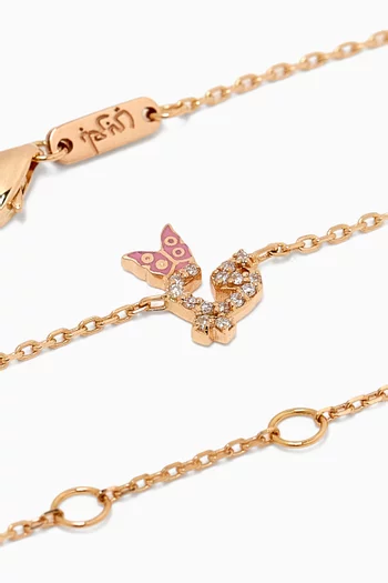 Tiny Bling Arabic Letter "Yaa" Diamond Bracelet in 18kt Gold