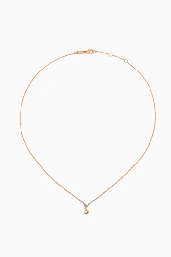 Tiny Bling Arabic Letter "Meem" Diamond Necklace in 18kt Gold