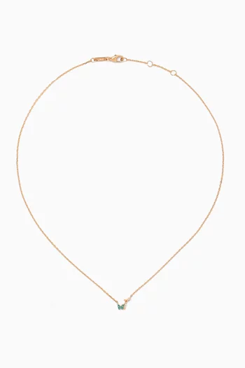 Tiny Bling Arabic Letter "Alef" Diamond Necklace in 18kt Gold