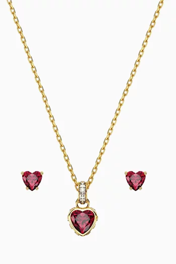 Chroma Necklace & Earrings Set in Gold-plated Metal