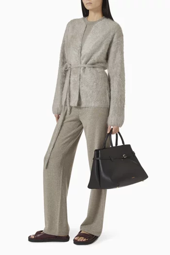 Belted Cardigan in Brushed Cashmere