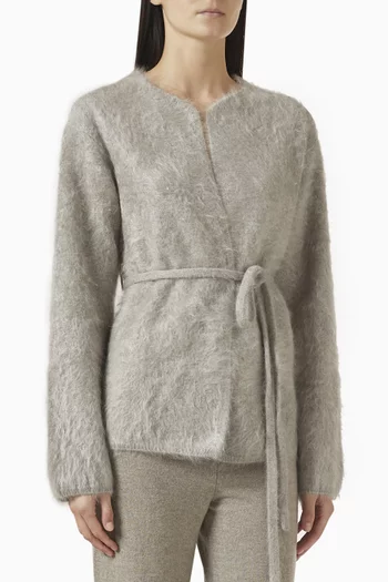 Belted Cardigan in Brushed Cashmere