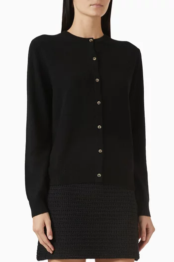 Buttoned Cardigan in Fine-knit Cashmere