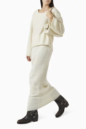 Boucle Knit Sweater in Cashmere Blend