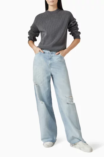 Roundneck Sweater in Cotton-knit