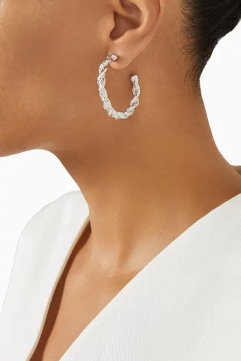 Rope Hoop Earrings in Recycled Silver