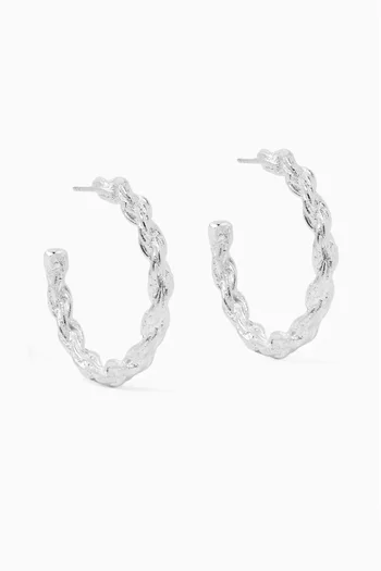 Rope Hoop Earrings in Recycled Silver