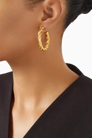 Rope Hoop Earrings in 22kt Gold-plated Brass