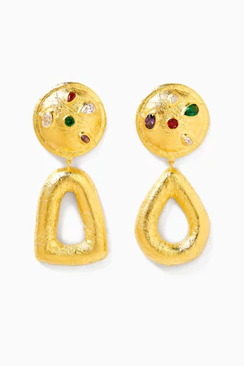Gem Muse Earrings in 22kt Gold-plated Brass