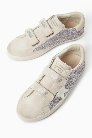 Teen Old School Glitter Sneakers in Suede