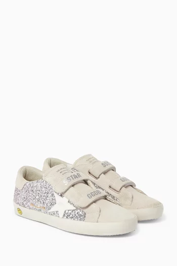 Teen Old School Glitter Sneakers in Suede