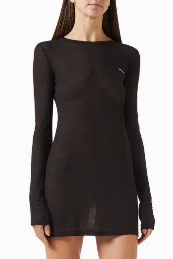 Ribbed Mini Dress in Jersey-knit