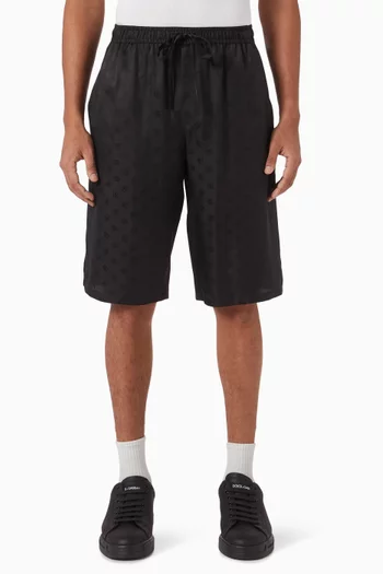 Monogram Drawstring-waist Shorts in Jacquard