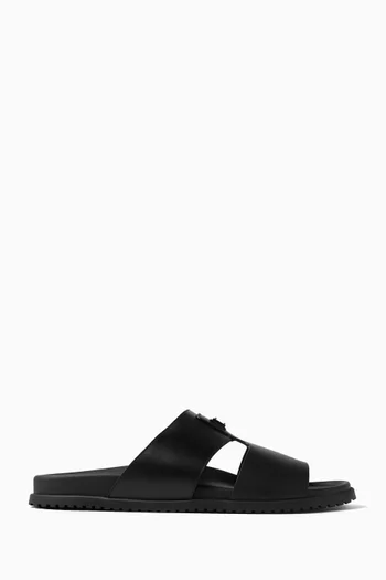 Logo Sandals in Calfskin Leather