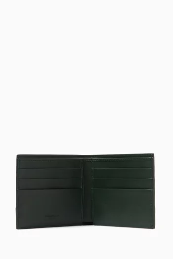 Logo Woven Bifold Wallet in Leather