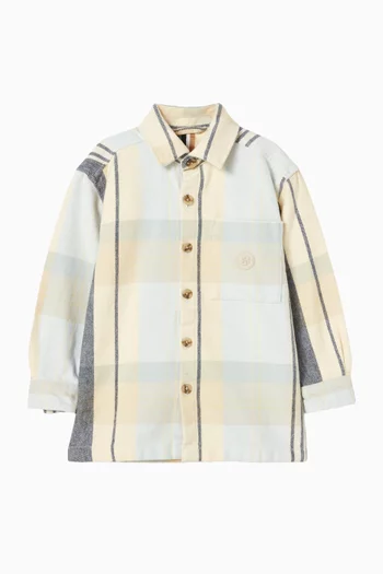 قميص بنقشة مربعات قطن