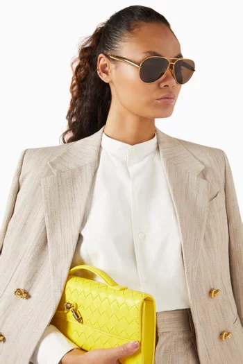 نظارة شمسية ساردين بتصميم أفياتور وإطار معدن