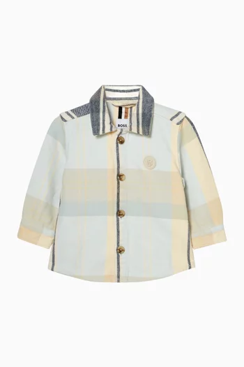 قميص بنقشة مربعات قطن