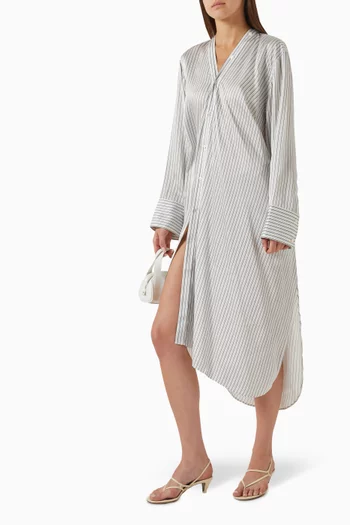 Asymmetric Shirt Dress in Viscose