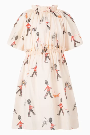 فستان بطبعة الحرس الملكي البريطاني قطن