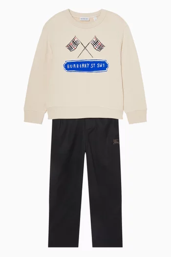 Check Flag Sweatshirt in Cotton