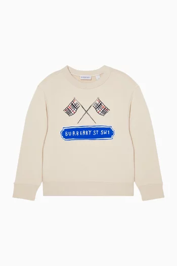 Check Flag Sweatshirt in Cotton