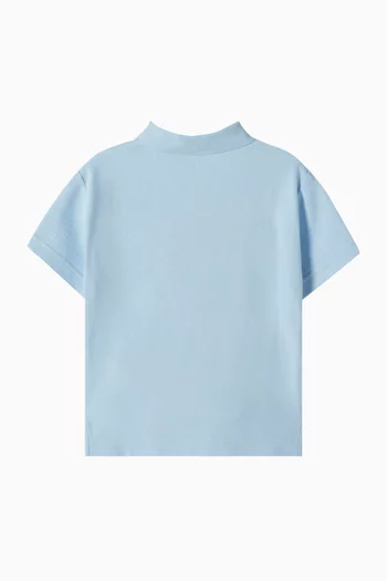 Bear Print Polo Shirt in Cotton
